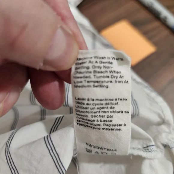 Hudson North Oversized Striped Button Down Shirt Cotton Blue White Drop Shoulder - Picture 6 of 9